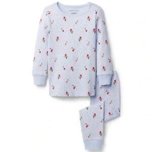 NWT Janie and Jack‎ Blue Cherry Print 2-Piece Pajama Set Size 12
